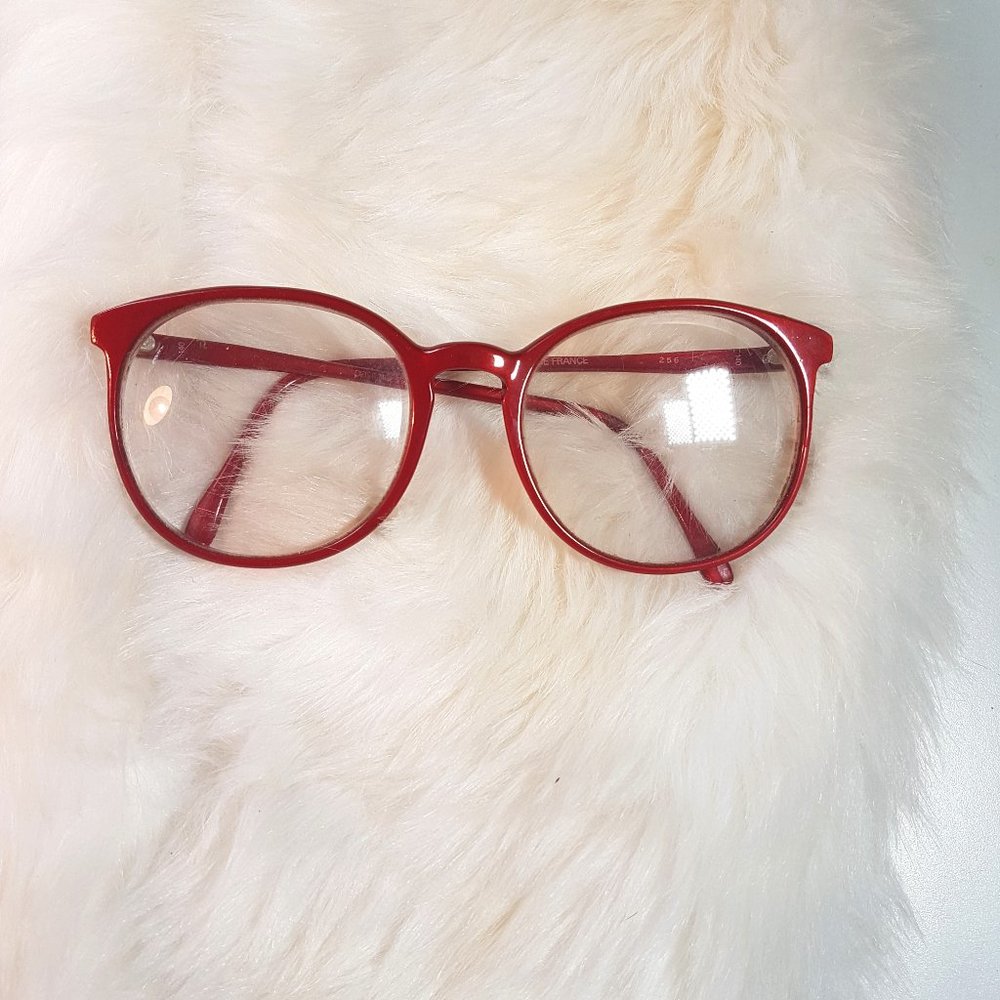 Fabulous 70's VINTAGE glasses - red burgundy
